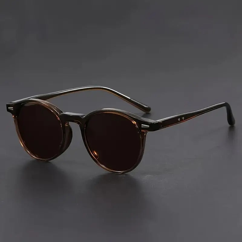 Stylish Round Sunglasses for Men – Tortoise Shell Design & UV Protection