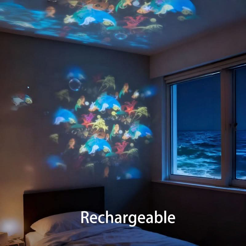 AuraSphere – Enchanting Rotating LED Projector for Your Space
